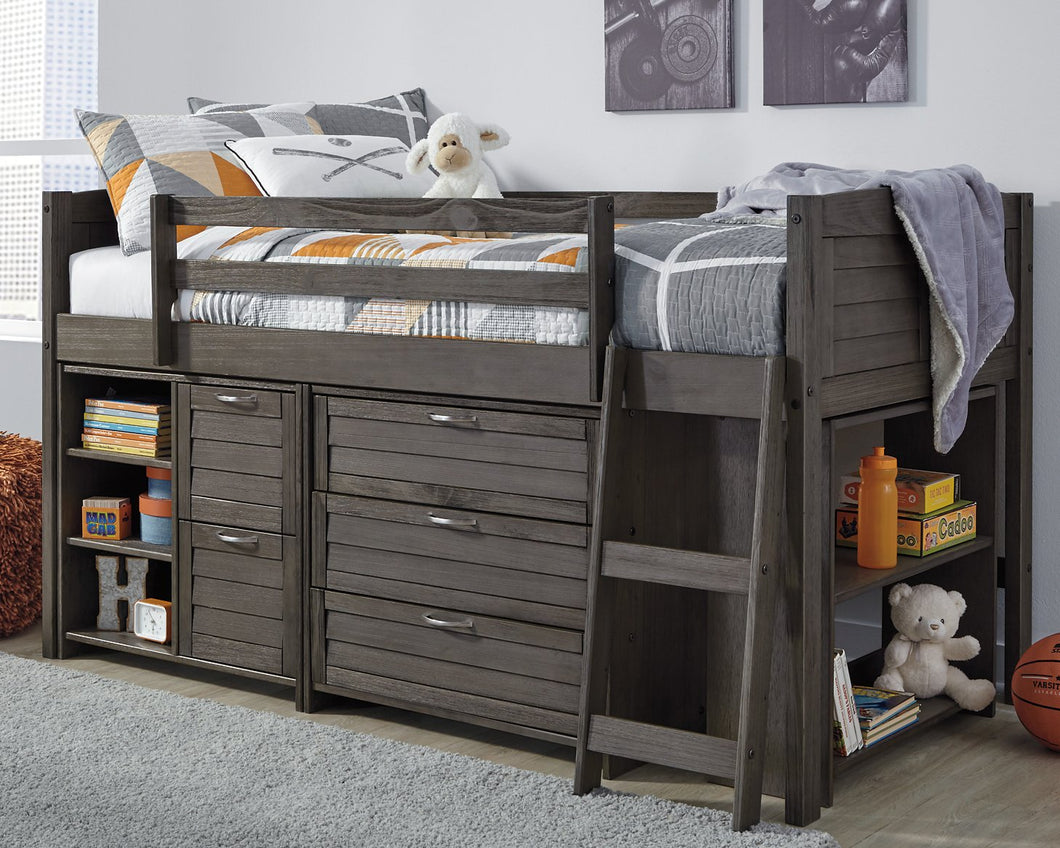 Caitbrook Twin Loft Bed with 1 Large Storage Drawer image