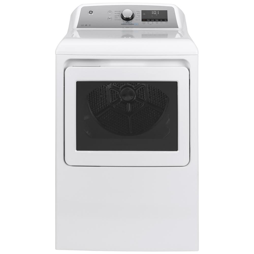 GE¨ 7.4 cu. ft. Capacity Smart aluminized alloy drum Gas Dryer with HE Sensor Dry